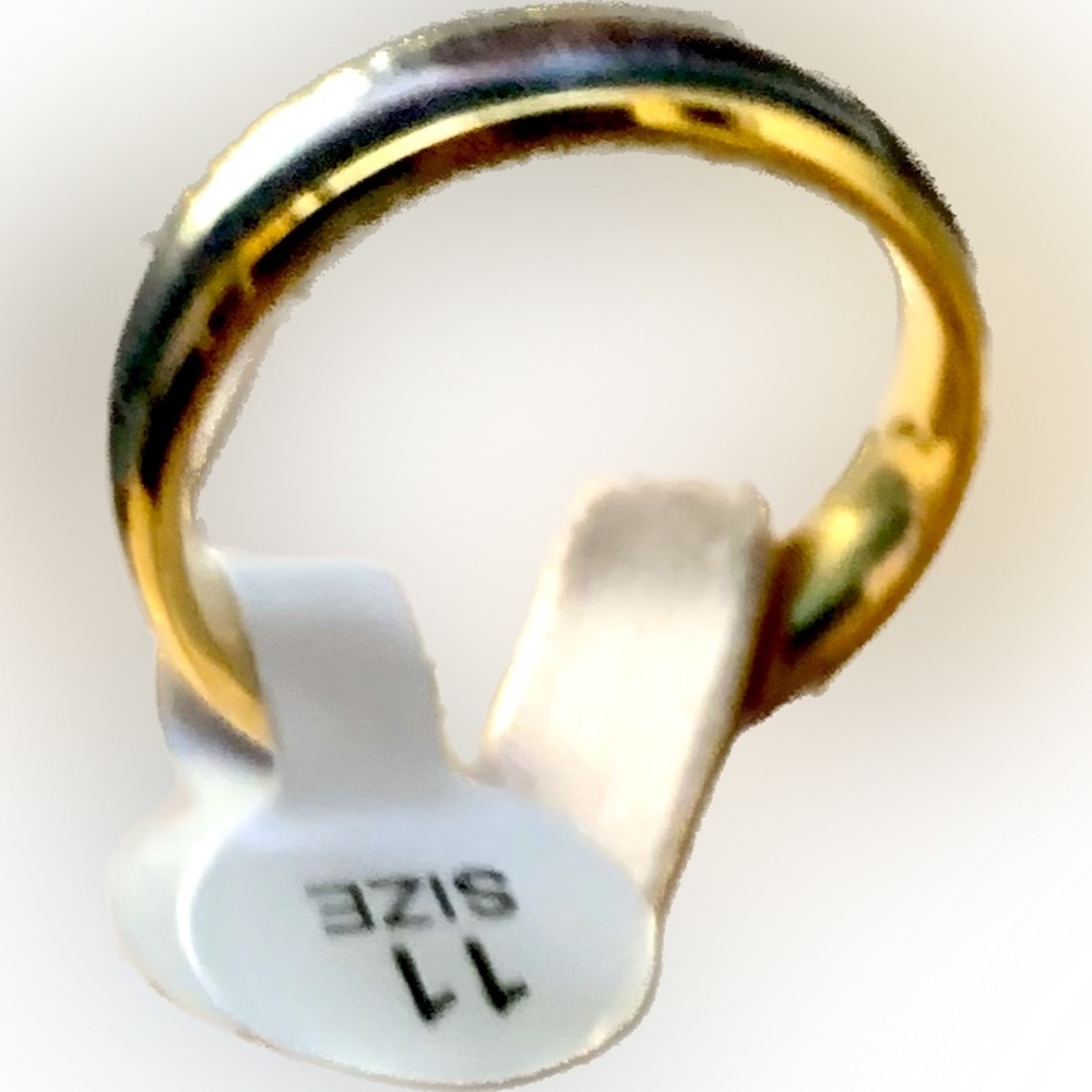 ๐ฎ70s Retro Mood Ring Size 11 NWT Unisex Gold Tone - Picture 2 of 9